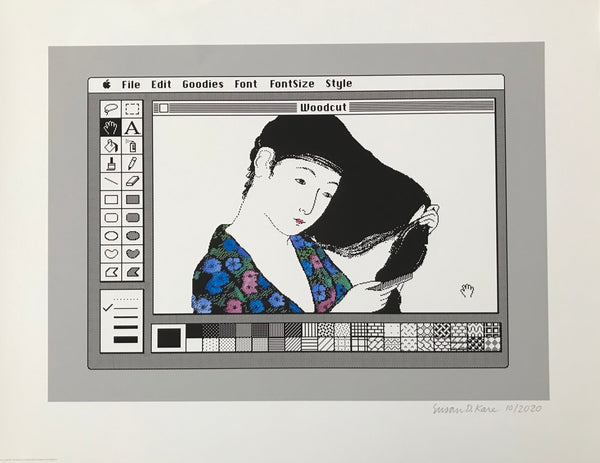 Hand Painted Japanese Woodcut Image Print