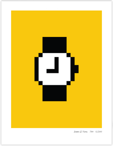 Macintosh Watch on Yellow Icon Print