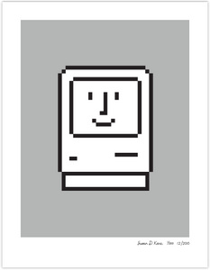 Happy Macintosh on Gray Icon Print