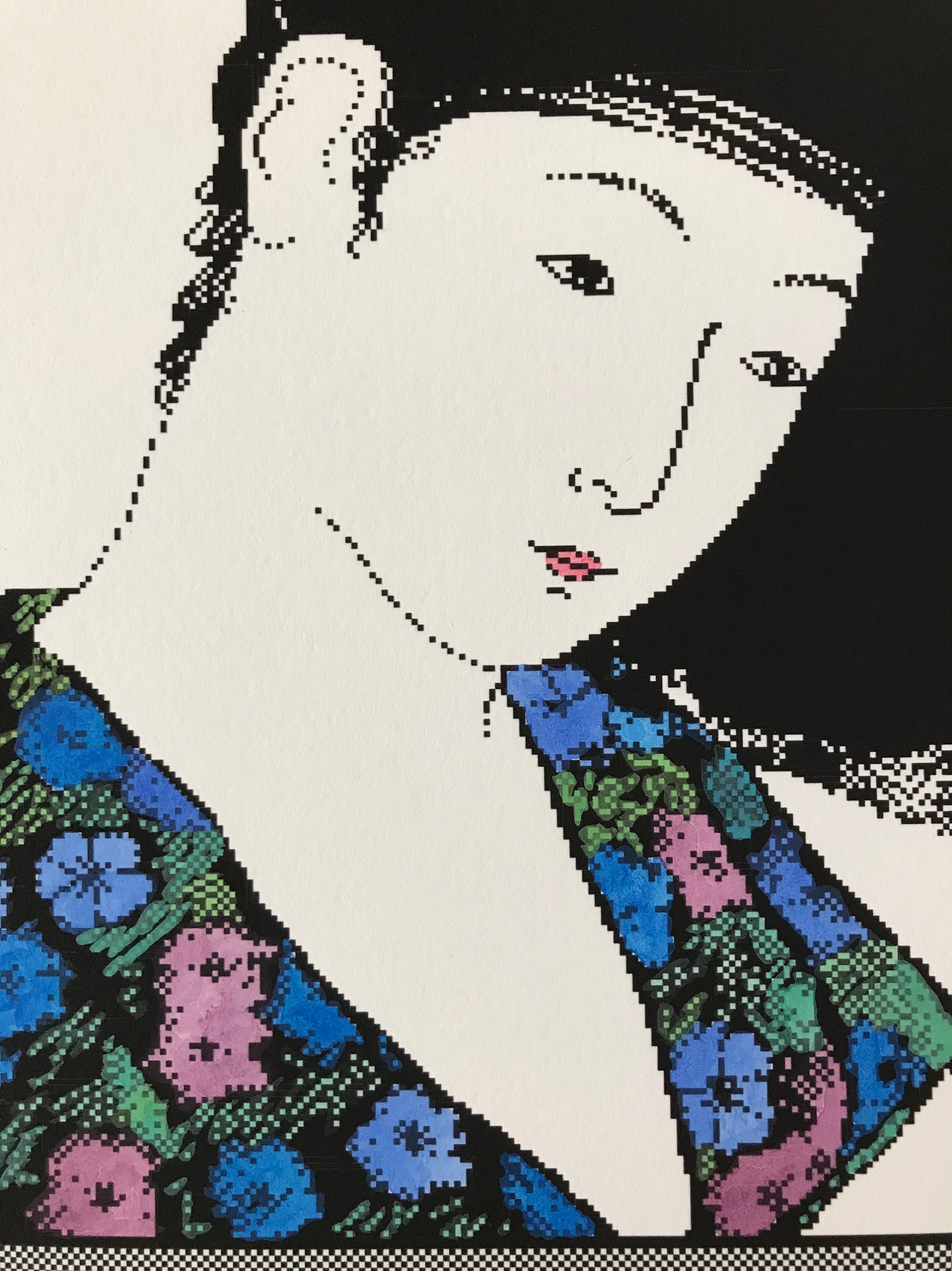 Japanese Woodcut Hand Painted Icon Print by Susan Kare – Kare Prints