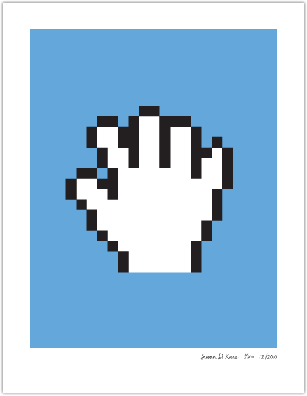 Pan Hand on Blue Icon Print