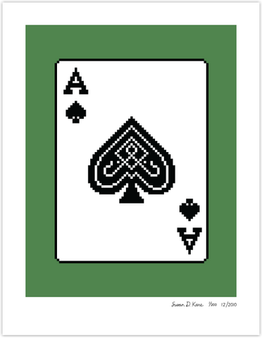 Solitaire on Green (Ace) Icon Print