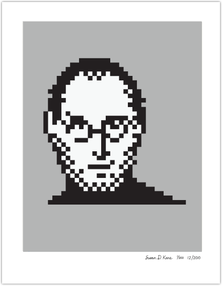 Steve Jobs 2011 on Gray Icon Print
