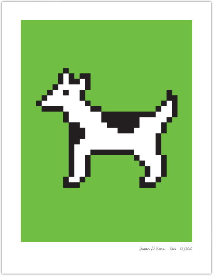 Moof the Dogcow on Green Icon Print