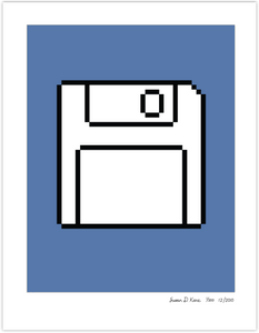 Floppy on Blue Icon Print