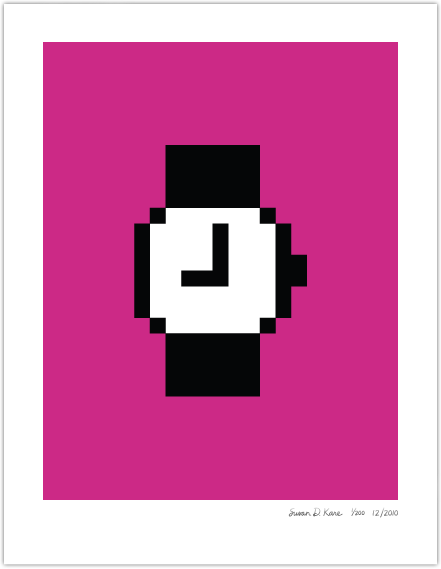 Macintosh Watch on Hot Pink Icon Print