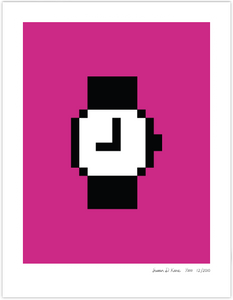 Macintosh Watch on Hot Pink Icon Print