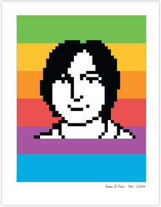 Steve Jobs 1983 on Rainbow Icon Print