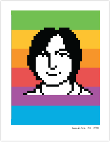 Steve Jobs 1983 on Rainbow Icon Print