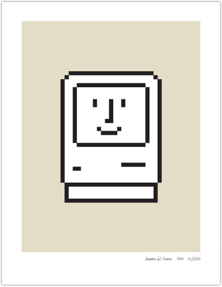 Happy Macintosh on Mac Case Beige Icon Print