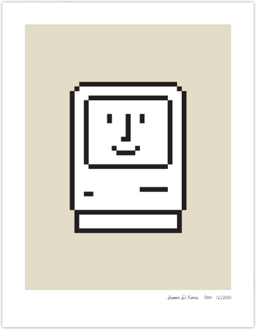 Happy Macintosh on Mac Case Beige Icon Print