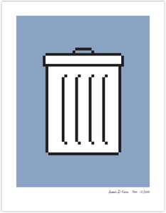 Trash on Blue Icon Print