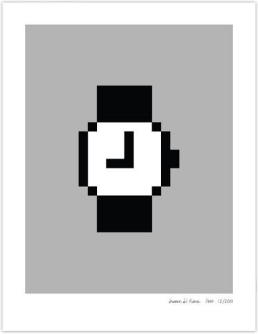 Macintosh Watch on Gray Icon Print 