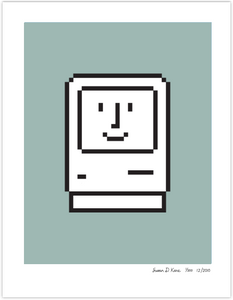 Happy Macintosh on Sea Green Icon Print